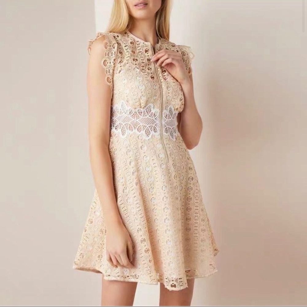 Sandro kamel sleeveless zip up front dress